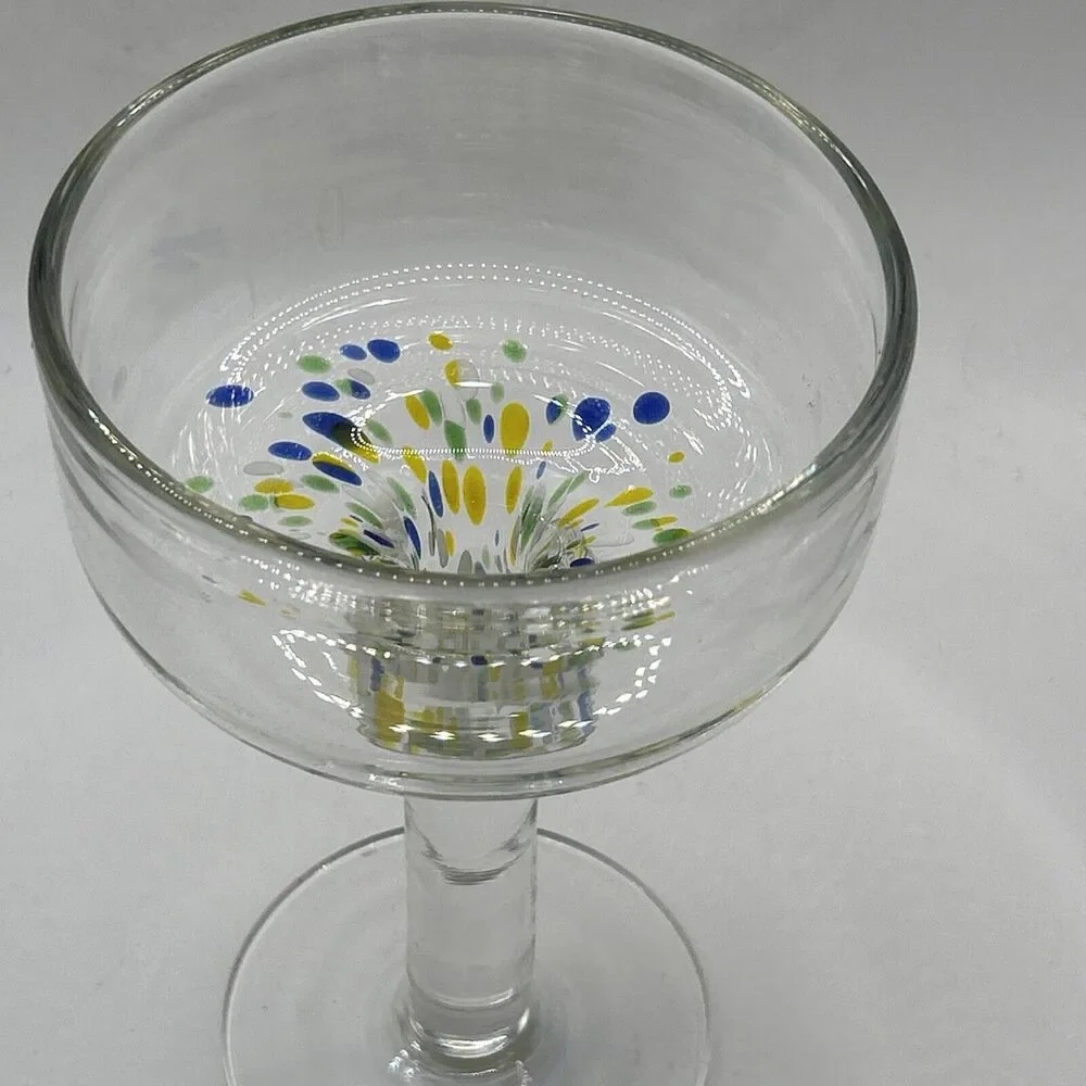 Unique Vtg Margarita Set Hand blown With Swirl 6 Lrg Glasses, 1 Lrg Pitcher - Picture 10 of 16